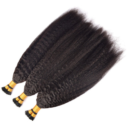 Kinky Straight I Tip Free Shipping Hair Extensions 100% Real Human Hair 100g CVOHAIR