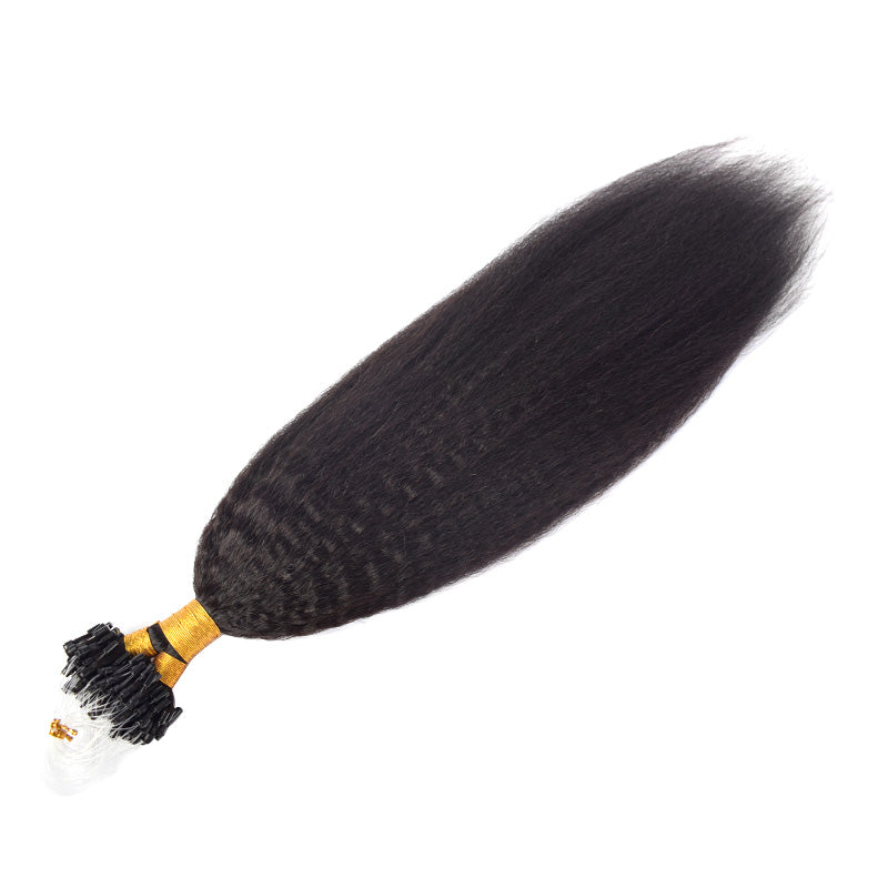 Natural Black Kinky Straight Free Shipping Mirco Ring Hair Extension 100% Real Human Hair CVOHAIR