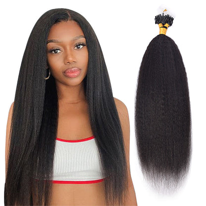 Natural Black Kinky Straight Free Shipping Mirco Ring Hair Extension 100% Real Human Hair CVOHAIR
