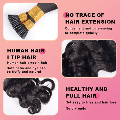 Loose Deep Wave I Tip Free Shipping Hair Extensions 100% Real Human Hair 100g CVOHAIR