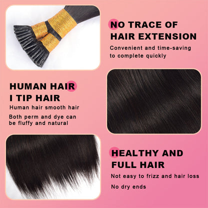 Straight I Tip Free Shipping Hair Extensions 100% Real Human Hair 100g CVOHAIR