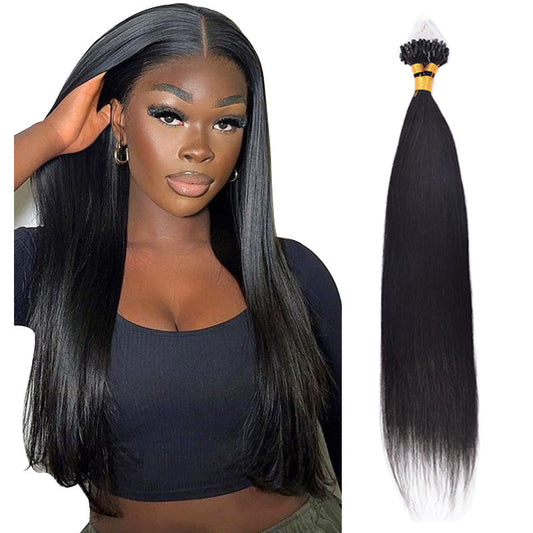 Natural Black Straight Free Shipping Mirco Ring Hair Extension 100% Real Human Hair CVOHAIR