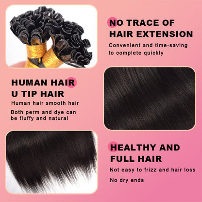 Straight U-Tip Hair Extensions Free Shipping 100% Real Human Hair 100g CVOHAIR
