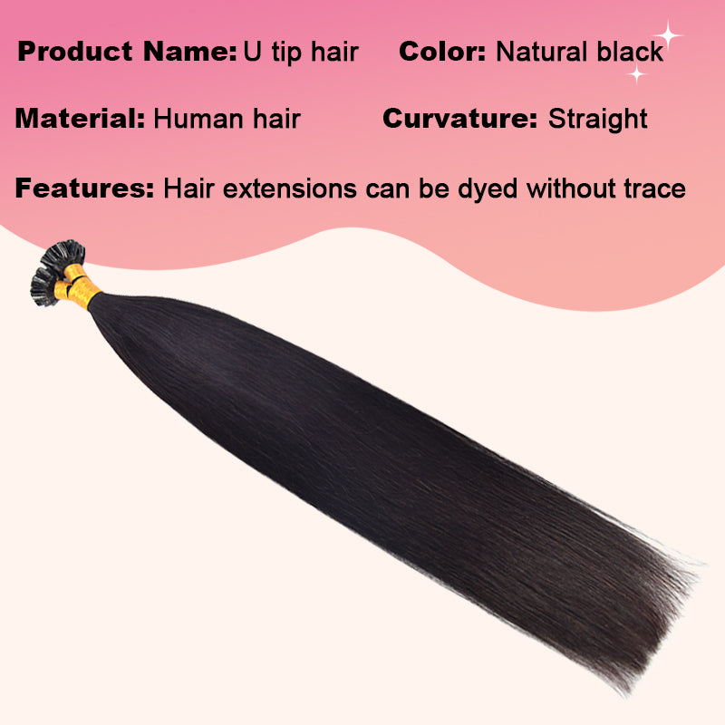 Straight U-Tip Hair Extensions Free Shipping 100% Real Human Hair 100g CVOHAIR