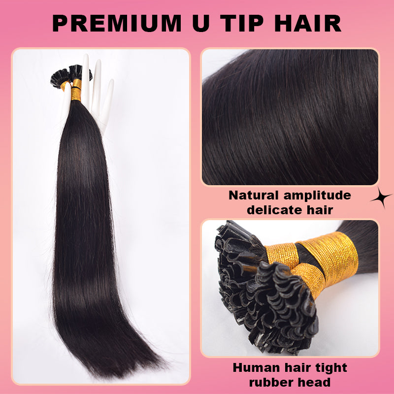 Straight U-Tip Hair Extensions Free Shipping 100% Real Human Hair 100g CVOHAIR