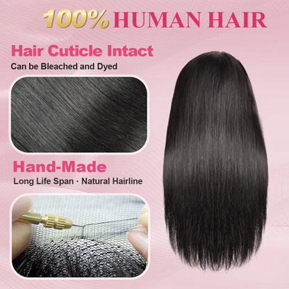#1B Straight HD Lace Front Wigs Human Hair 180% Density Transparent Lace Frontal Wigs Pre Plucked With Baby Hair CVOHAIR
