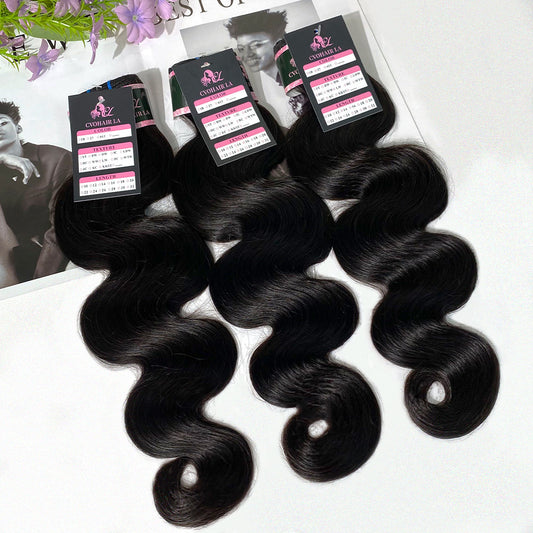 #1B Body Wave 10A Human Hair Bundles Virgin Hair 100% Unprocessed Weave Bundles Human Hair Double Weft CVOHAIR