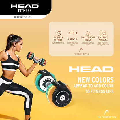 HEAD Rainbow Adjustable Dumbbell   10 kg