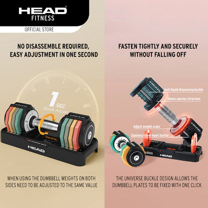 HEAD Rainbow Adjustable Dumbbell   10 kg