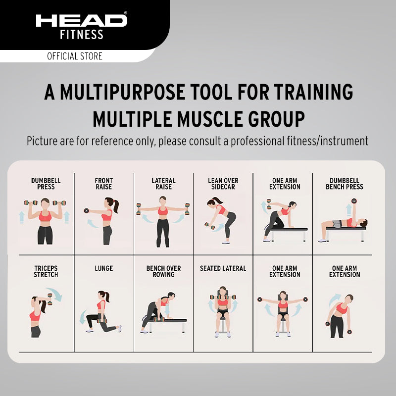 HEAD Rainbow Adjustable Dumbbell   10 kg