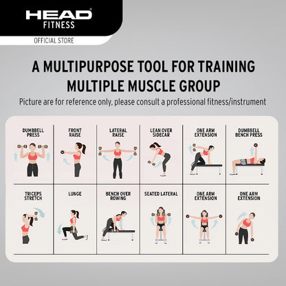 HEAD Rainbow Adjustable Dumbbell   10 kg