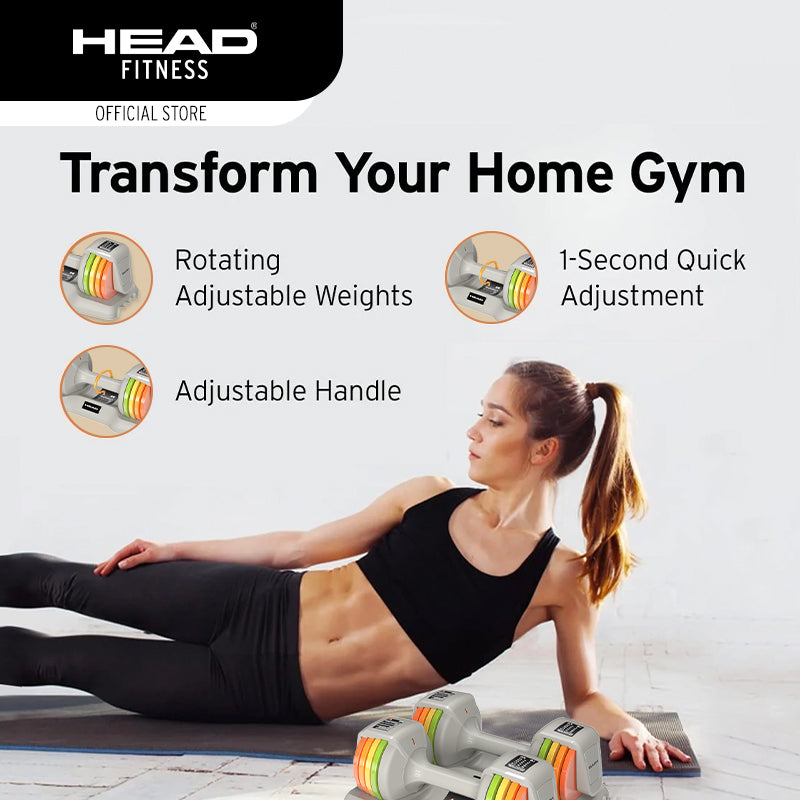 HEAD Rainbow Adjustable Dumbbell   12 kg