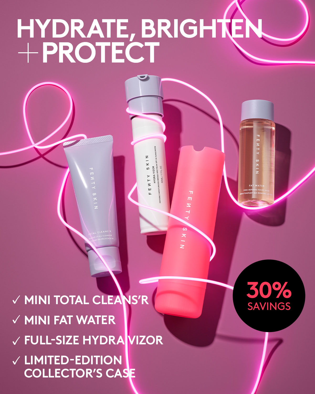 Skincare Lov'rs Cleanser, Toner, SPF Moisturizer + Collector's Case