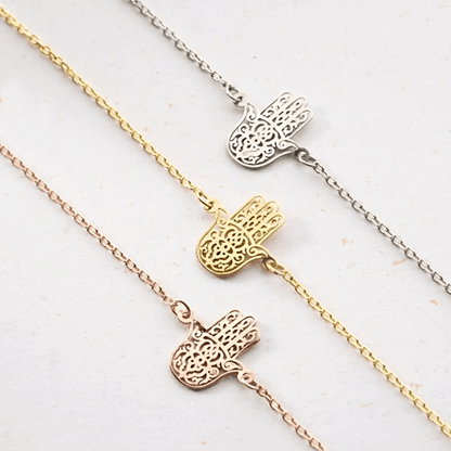 Fatima's Hand Chain Bracelet 925 Silver Hamsa Charm