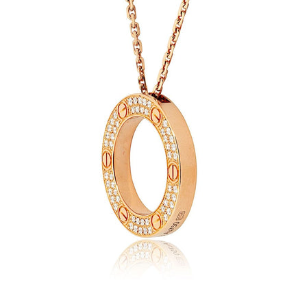 Carthttier Love 18K Rose Gold Diamond Necklace