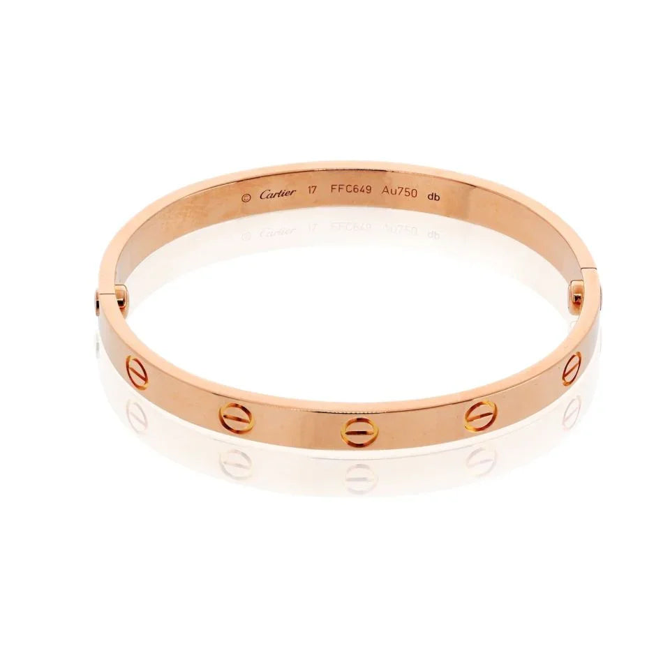 Carthttier Love 18K Rose Gold  Size 17 Bracelet