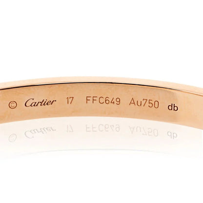 Carthttier Love 18K Rose Gold Bangle Size 17 Bracelet
