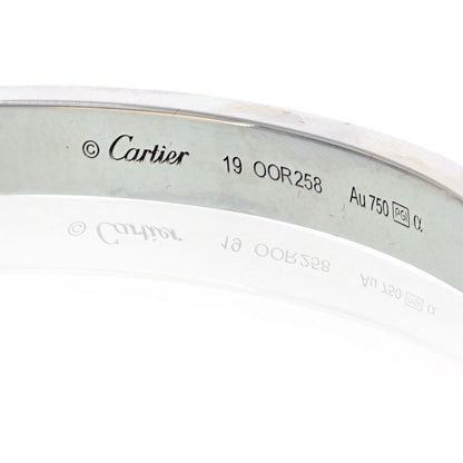 Carthttier Love 18K White Gold Pave Diamonds Size 19 Bracelet