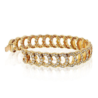 Carthttier 18K Yellow Gold C De Carthttier Full Diamond Ladies Bracelet