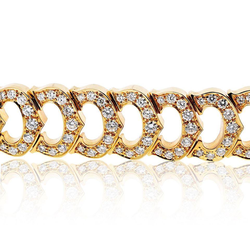 Carthttier 18K Yellow Gold C De Carthttier Full Diamond Ladies Bracelet