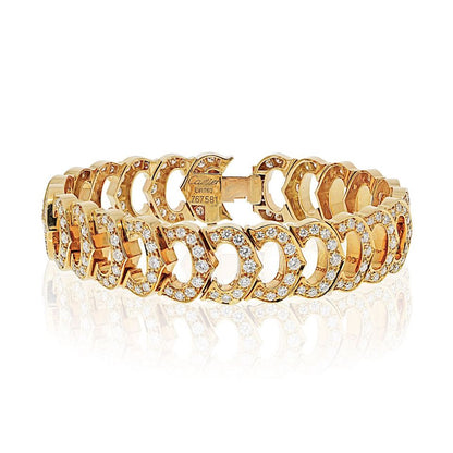 Carthttier 18K Yellow Gold C De Carthttier Full Diamond Ladies Bracelet