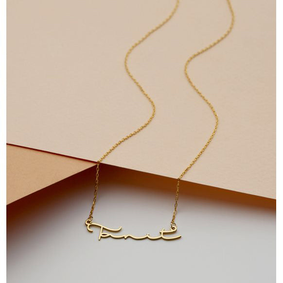Handwriting Name Necklace Rose Gold Pendant with Chain