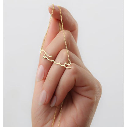 Handwriting Name Necklace Rose Gold Pendant with Chain