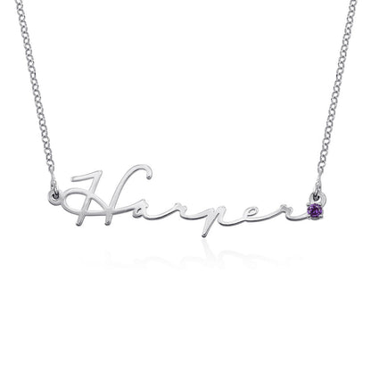 Custom Name Chain Necklace with Birthstone