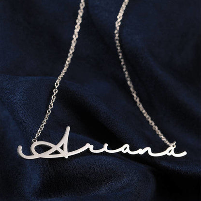 Handwriting Name Necklace Rose Gold Pendant with Chain