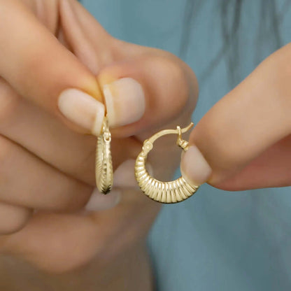 Croissant Hoop Earrings in 18k Gold-Plated Silver