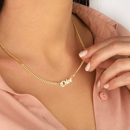 Gothic Name Necklace Mother's Gift Gold Jewelry