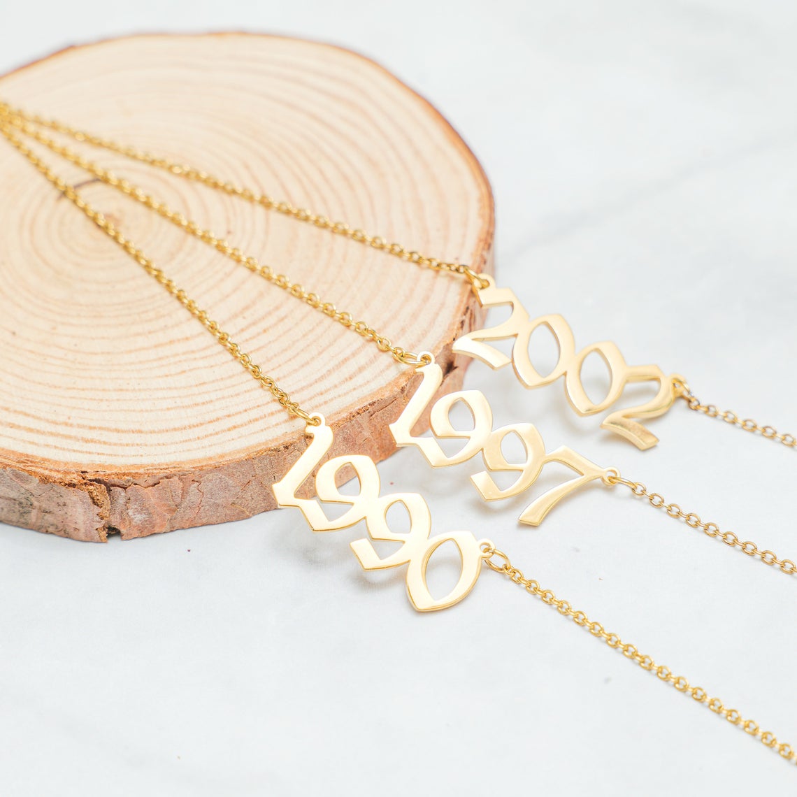 Year Necklace 925 Silver Custom Number Pendant