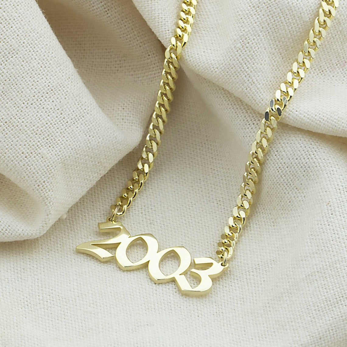 Custom Year 925 Silver Necklace Bestie Birthday Gift