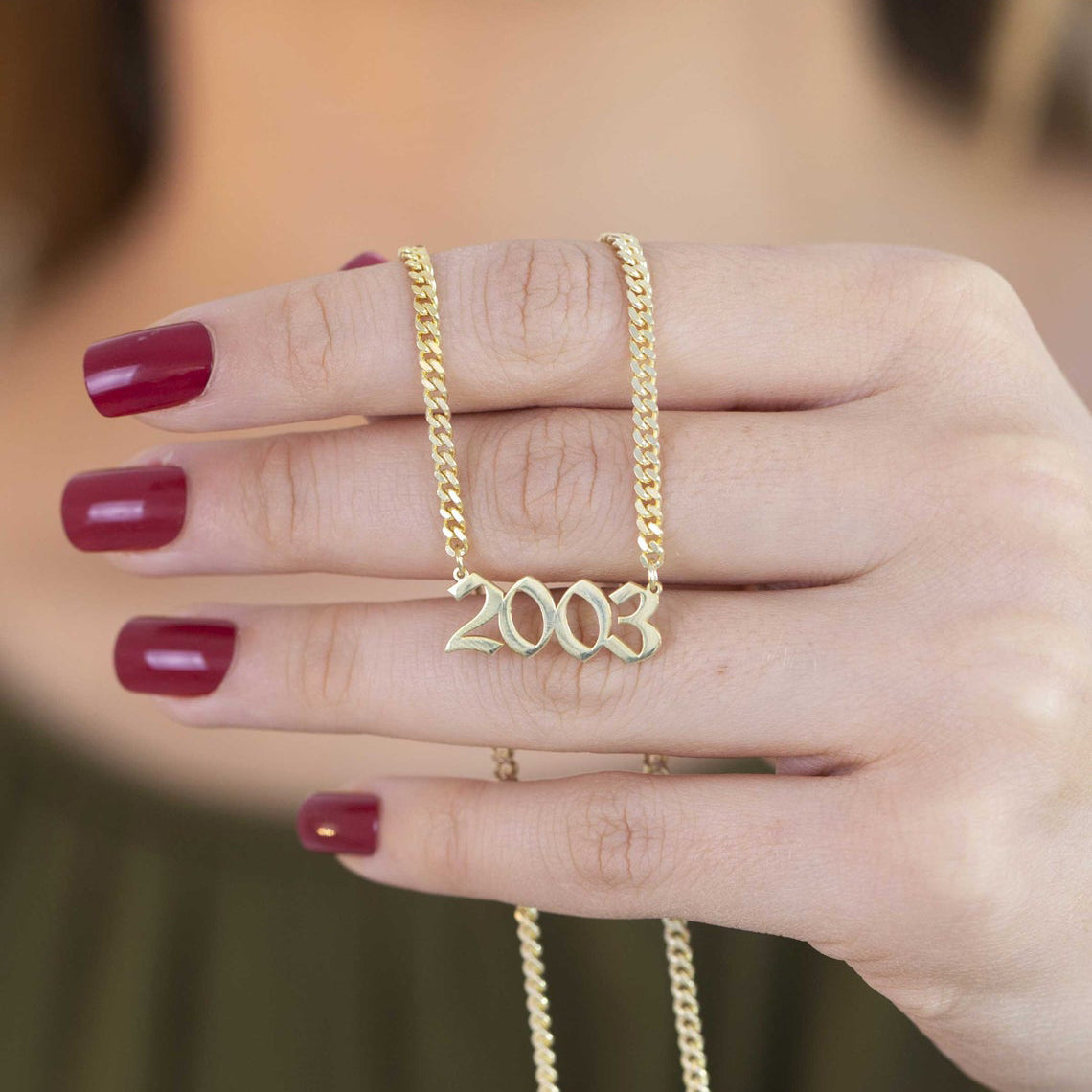 Custom Year 925 Silver Necklace Bestie Birthday Gift