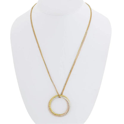 Carthttier Trinity 18K Tri Color Triple Circle Diamond Pendant