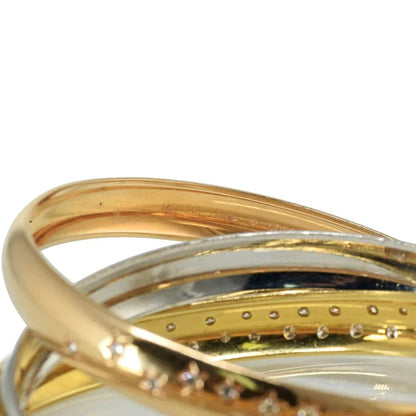 Carthttier Trinity 18K Two Tone Celestial Tri Color Diamond Bangle Bracelet
