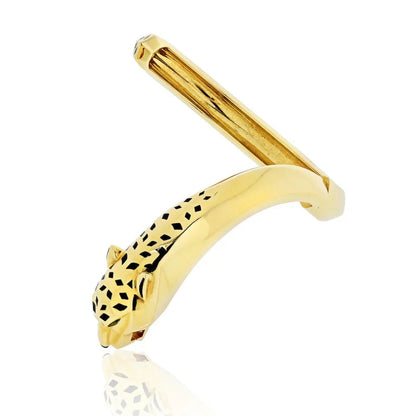 Carthttier Panthere 18K Yellow Gold Hinged Cuff Bracelet