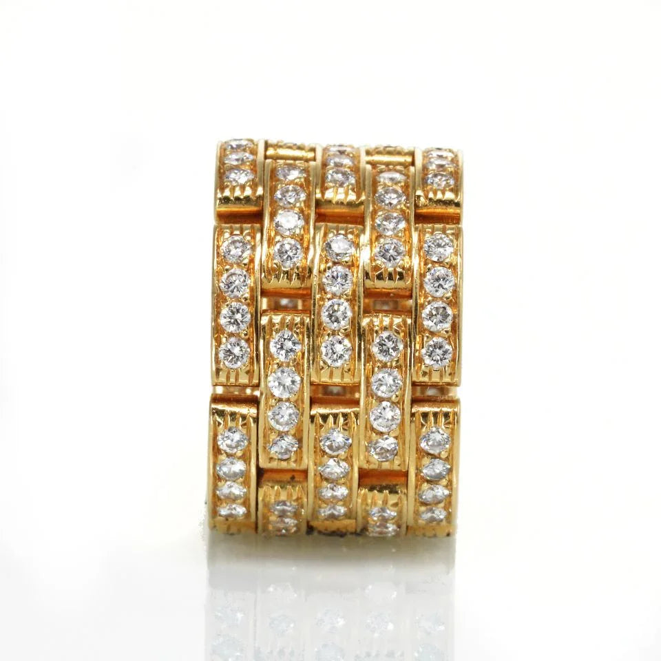Carthttier Maillon 18K Yellow Gold 2.60cts Diamond Ring