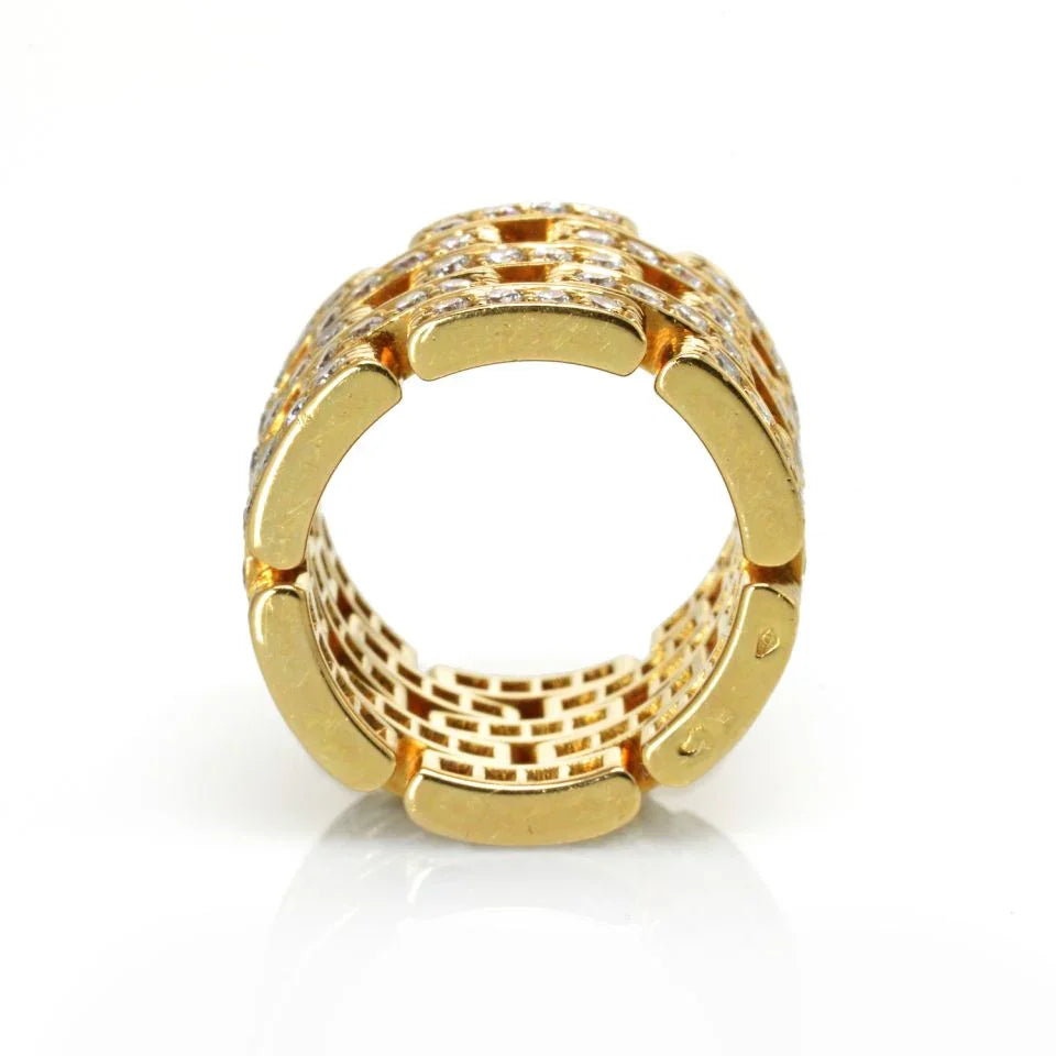 Carthttier Maillon 18K Yellow Gold 2.60cts Diamond Ring