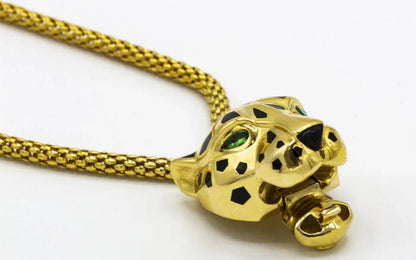 Carthttier Panthere 18K Yellow Gold Large Head Bracelet