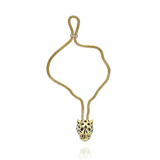 Carthttier Panthere 18K Yellow Gold Large Head Bracelet