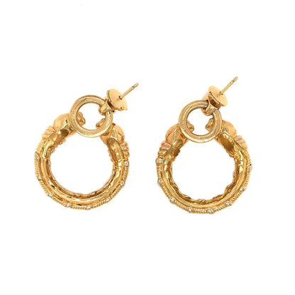 Carthttier Panthere 18K Yellow Gold Vintage Hoop Earrings