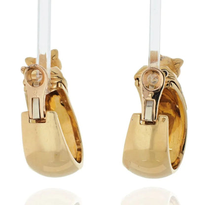 Carthttier Panthere Heads Large Vintage Clip-On Hoop Earrings