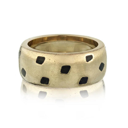 Carthttier Panthere 18K White Gold Spotted Lacquer Ring