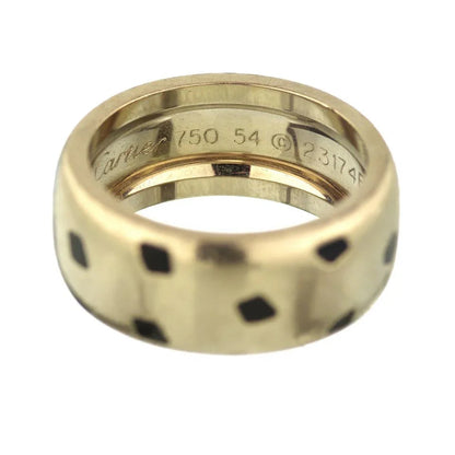 Carthttier Panthere 18K White Gold Spotted Lacquer Ring