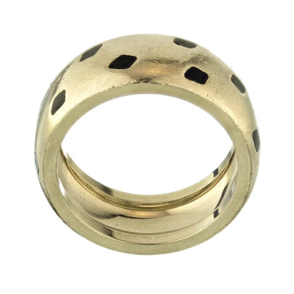 Carthttier Panthere 18K White Gold Spotted Lacquer Ring