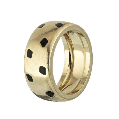 Carthttier Panthere 18K White Gold Spotted Lacquer Ring