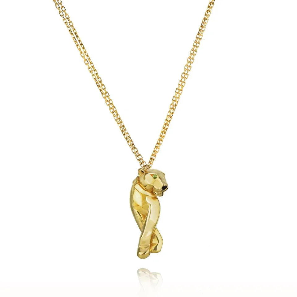 Carthttier Panthere Yellow Gold Pendant On A Triple Chain