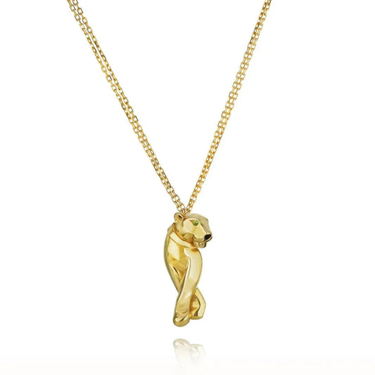 Carthttier Panthere Yellow Gold Pendant On A Triple Chain