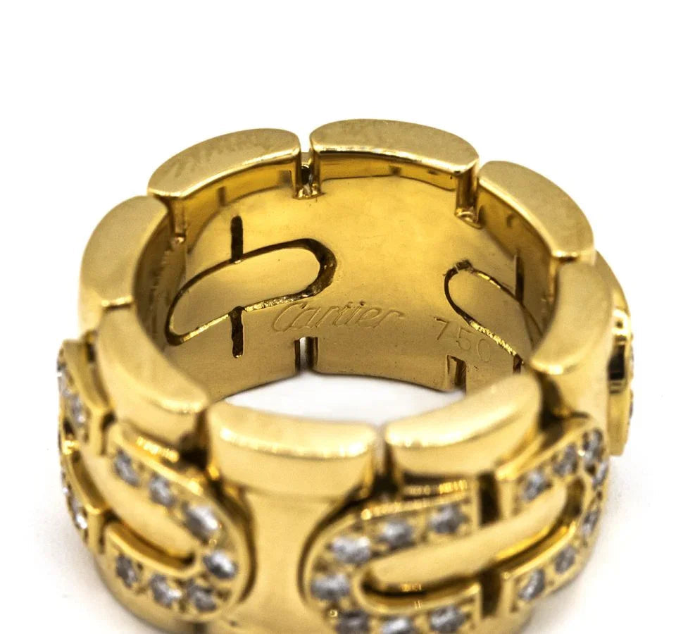 Carthttier Link 18K Yellow Gold Diamond Ring